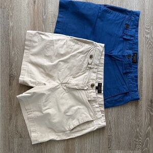 Banana Republic Tan and Blue Lived In Shorts